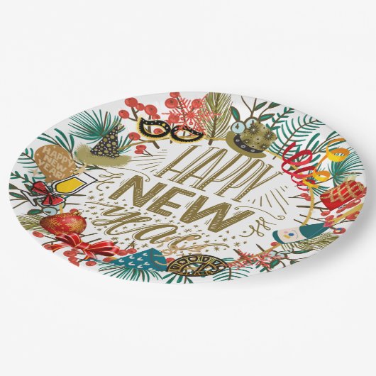 Nieuwjaar Papieren Bordje (Gekanteld)