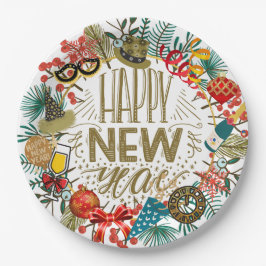 Nieuwjaar Papieren Bordje