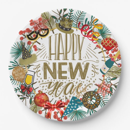 Nieuwjaar Papieren Bordje (Voorkant)