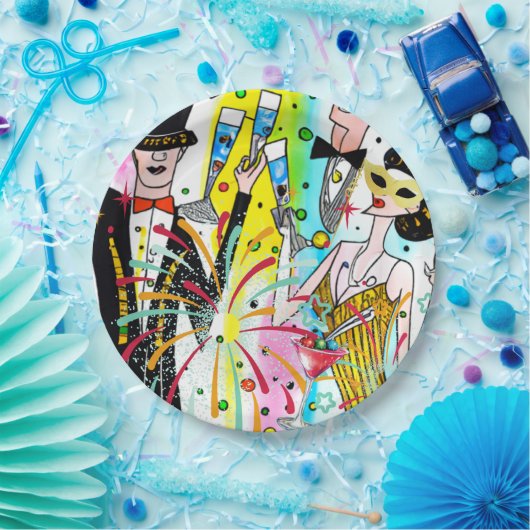 Nieuwjaar Papieren Bordje (Feest)