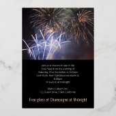 Nieuwjaar Party champagne glazen viering 2024 Folie Uitnodiging (Achterkant)