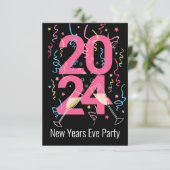 Nieuwjaar Party champagne glazen viering 2024 Kaart (Staand voorkant)