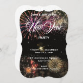 Nieuwjaar Party Invitation bewerkbare Kaart (Voorkant / Achterkant)
