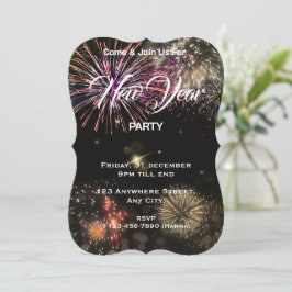 Nieuwjaar Party Invitation bewerkbare Kaart