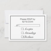 Nieuwjaar Party Modern Minimalistisch Wit Zwart RSVP Kaartje (Achterkant)