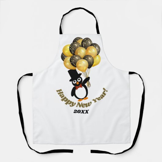 Nieuwjaar Penguin All-over print Schort (Voorkant)