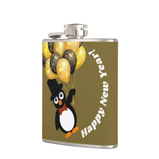 Nieuwjaar Penguin Heupfles (Links)