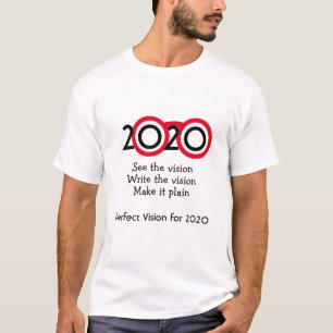 Nieuwjaar perfecte VISIE voor 2020 vun bril T-shirt