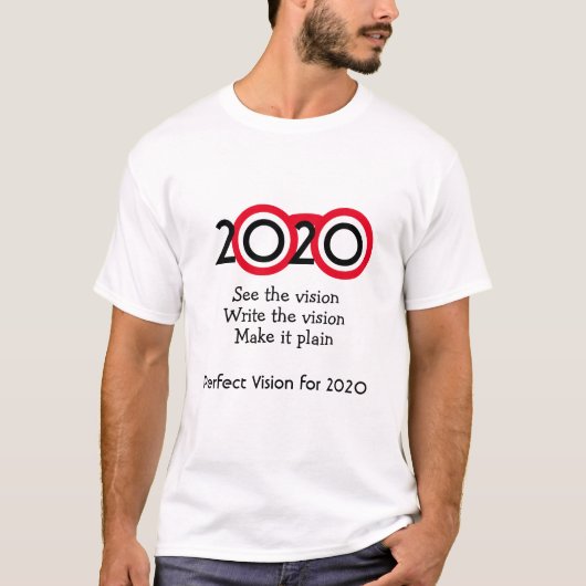 Nieuwjaar perfecte VISIE voor 2020 vun bril T-shirt (Voorkant)