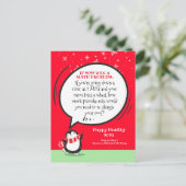 Nieuwjaar Pinguïn Funny Wiskunde Probleem op maat Feestdagenkaart (Staand voorkant)