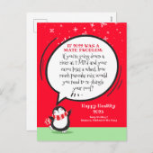 Nieuwjaar Pinguïn Funny Wiskunde Probleem op maat Feestdagenkaart (Voorkant / Achterkant)