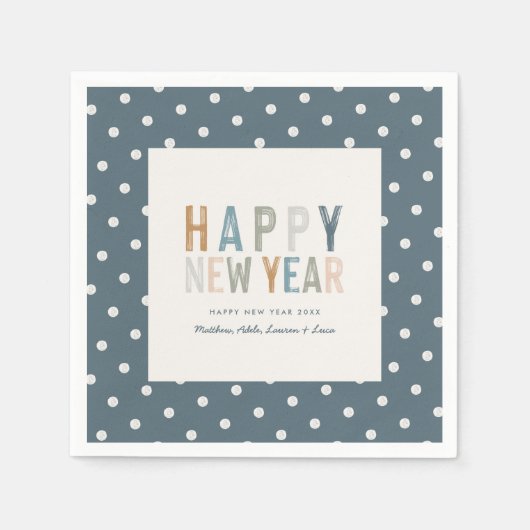 Nieuwjaar polka dot moderne grafiek servet (Voorkant)