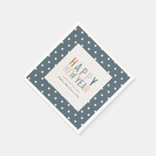 Nieuwjaar polka dot moderne grafiek servet (Hoek)