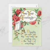  Nieuwjaar Post Kaart (Voorkant / Achterkant)