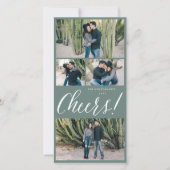 Nieuwjaar Proost Script Moderne vakantie fotokaart Feestdagenkaart (Voorkant)