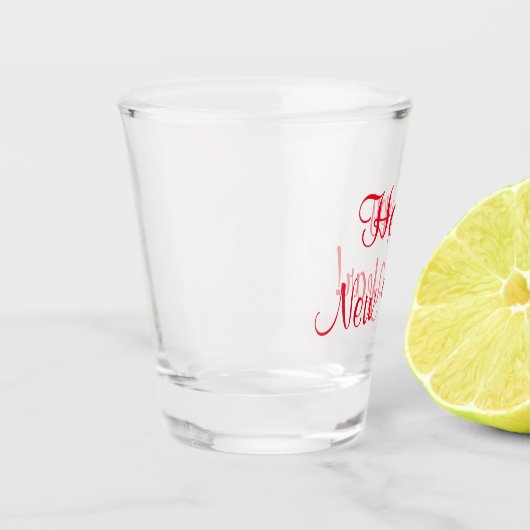 Nieuwjaar Red Script Shot Glas (Links)