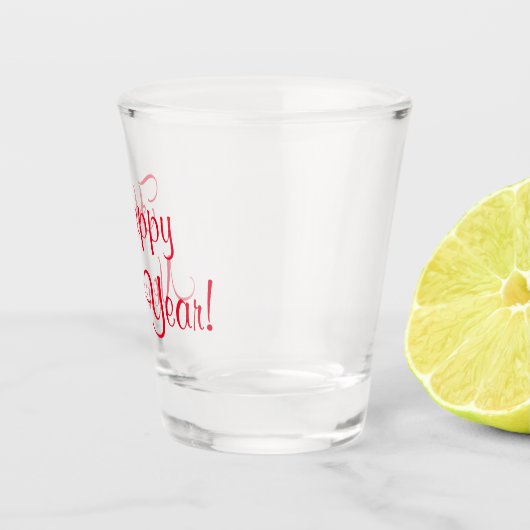 Nieuwjaar Red Script Shot Glas (Rechts)
