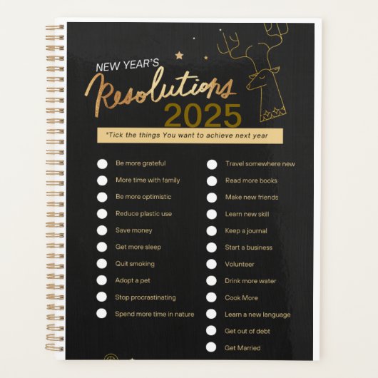 Nieuwjaar Resolution Planner Spiral Notitieboek (Voorkant)