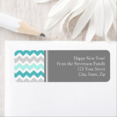 Nieuwjaar retour adreslabels grijs blauw etiket (Insitu)