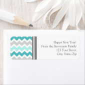 Nieuwjaar retour adreslabels grijs blauw etiket (Insitu)