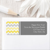 Nieuwjaar retour adreslabels grijs geel etiket (Insitu)