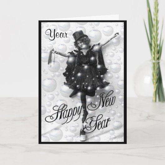 Nieuwjaar Retro NewYears Day personaliZed Feestdagen Kaart (Voorkant)