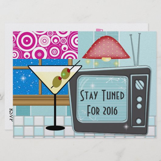 Nieuwjaar Retro Rockin' - SRF Kaart (Voorkant / Achterkant)