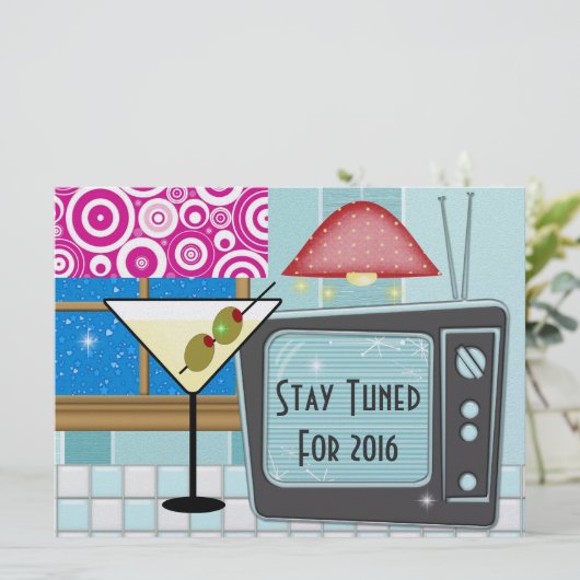 Nieuwjaar Retro Rockin' - SRF Kaart (Staand voorkant)