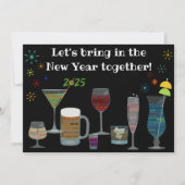 Nieuwjaar rond de wereldcocktails kaart (Voorkant)