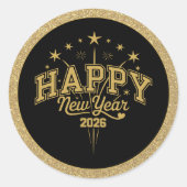 Nieuwjaar Ronde Sticker (Voorkant)