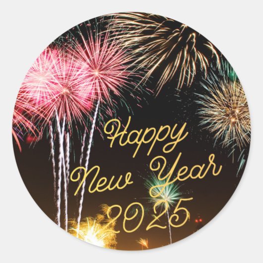 Nieuwjaar Ronde Sticker (Voorkant)