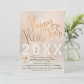 Nieuwjaar roos Gold en koper Kaart (Staand voorkant)