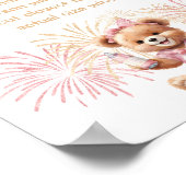 Nieuwjaar Roze Baby shower Hoe groot is mama's bui Poster (Hoek)