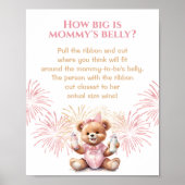 Nieuwjaar Roze Baby shower Hoe groot is mama's bui Poster (Voorkant)