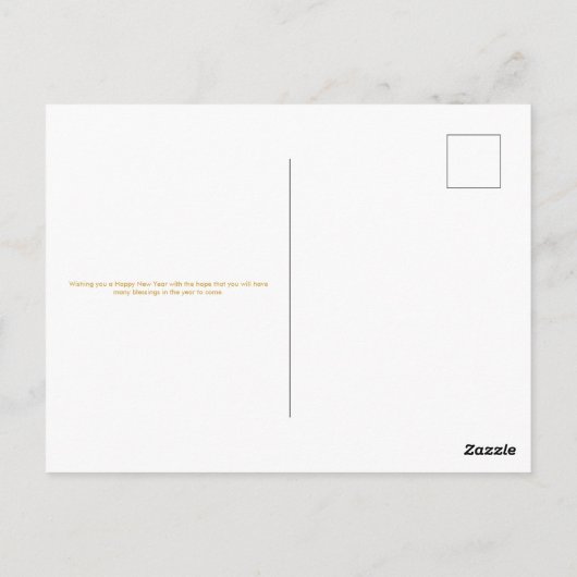 Nieuwjaar roze en Gold Happy Briefkaart (Achterkant)