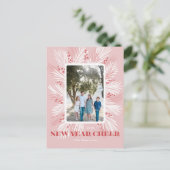 Nieuwjaar roze feestdagPostcard Briefkaart (Staand voorkant)