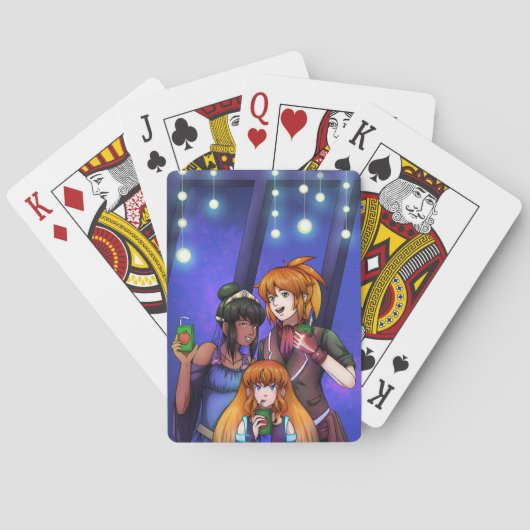 Nieuwjaar ruimteviering pokerkaarten (Achterkant)