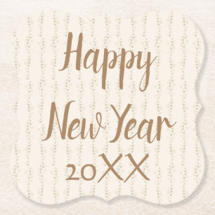 Nieuwjaar schoonheid kartonnen onderzetters