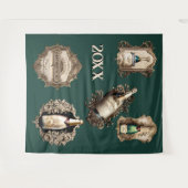 Nieuwjaar shimmer mousserende wijn feestelijke doe wandkleed (Voorkant (horizontaal))