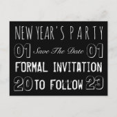 Nieuwjaar: sla de datum zwart-wit op aankondigingskaart (Voorkant)