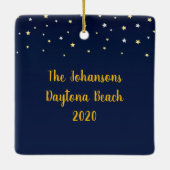 Nieuwjaar Snowbird Keramisch Ornament (Achterkant)