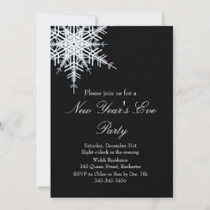 Nieuwjaar: Snowy White Invitation Kaart
