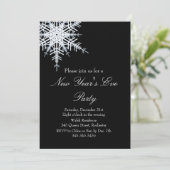 Nieuwjaar: Snowy White Invitation Kaart (Staand voorkant)