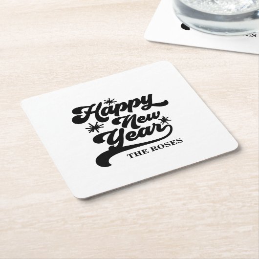 Nieuwjaar Sparkle Kartonnen Onderzetters (Schuin)