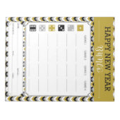 Nieuwjaar spelscore Bunco-partij Notitieblok (Voorkant)