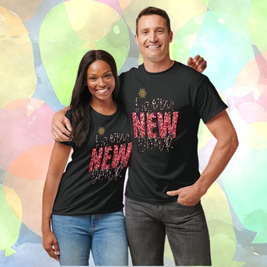 Nieuwjaar sprankelende stemming t-shirt