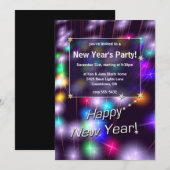 Nieuwjaar Star Lights Kaart (Voorkant / Achterkant)