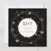 Nieuwjaar, sterren, zwart goud, feest kaart (Achterkant)