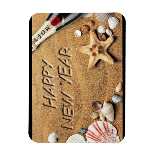 Nieuwjaar strand flexibele magneet (Verticaal)