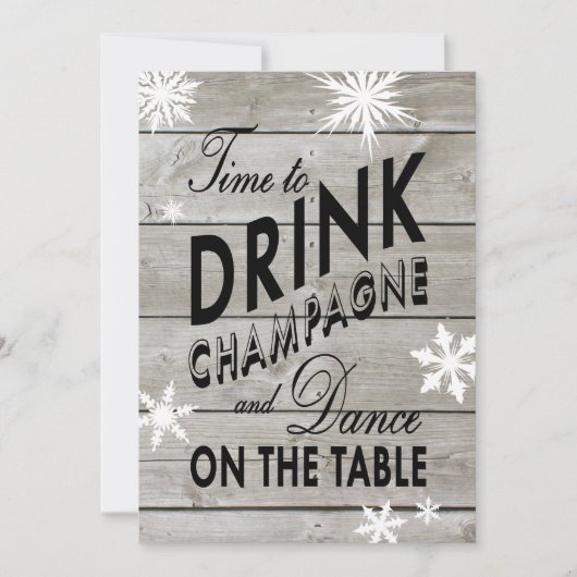 Nieuwjaar tijd om Champagne te Drinken Kaart (Voorkant)